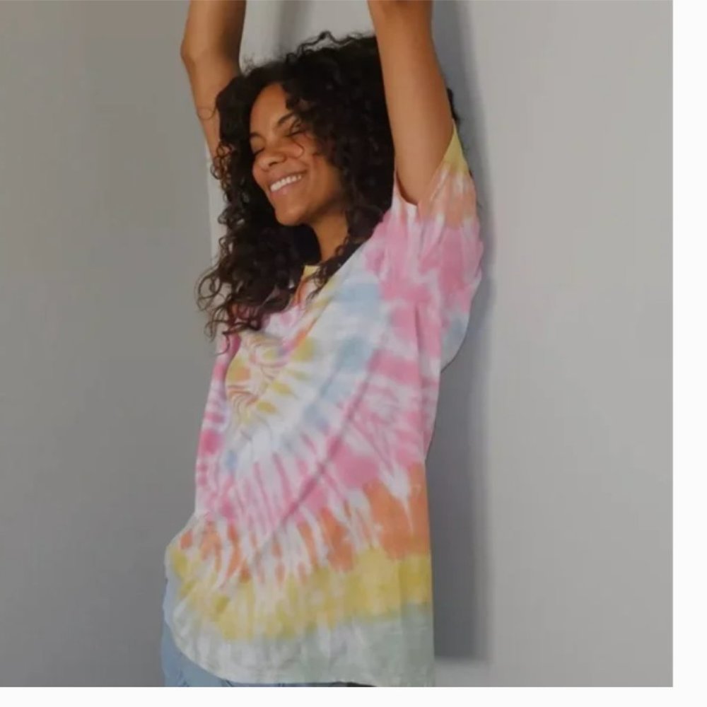 ⭐️ Project Social T Boho Tie-Dye Rainbow Chic Hipster Hippie Street Art Tee Top